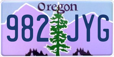 OR license plate 982JYG