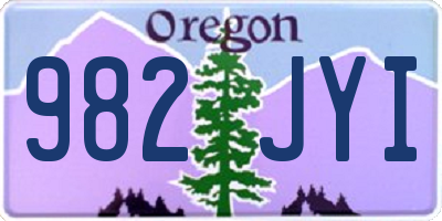 OR license plate 982JYI
