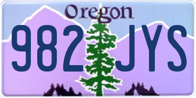 OR license plate 982JYS