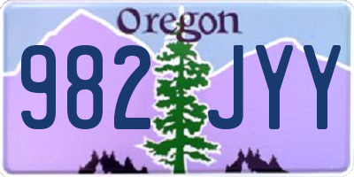 OR license plate 982JYY