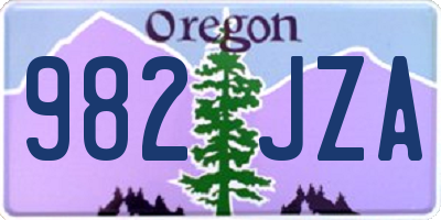 OR license plate 982JZA