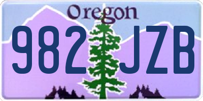 OR license plate 982JZB