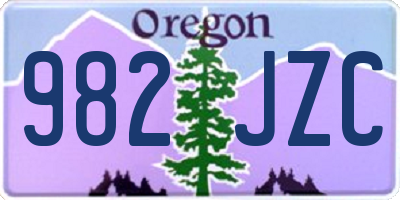 OR license plate 982JZC