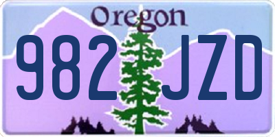 OR license plate 982JZD