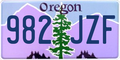 OR license plate 982JZF