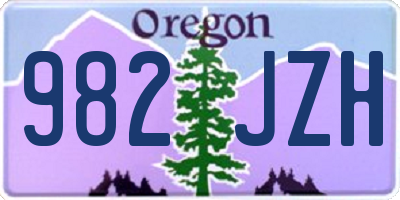 OR license plate 982JZH