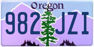 OR license plate 982JZI