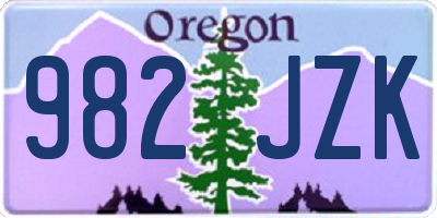 OR license plate 982JZK
