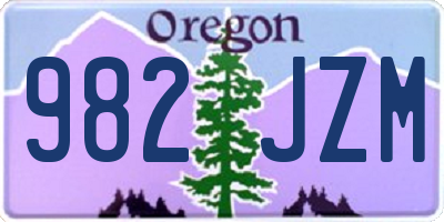 OR license plate 982JZM