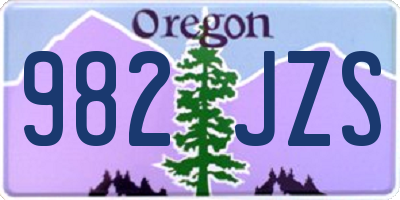 OR license plate 982JZS