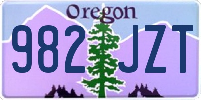 OR license plate 982JZT