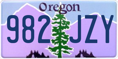 OR license plate 982JZY