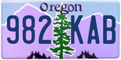 OR license plate 982KAB