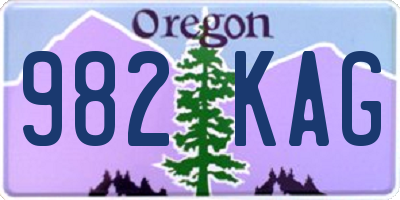 OR license plate 982KAG