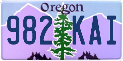 OR license plate 982KAI
