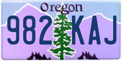 OR license plate 982KAJ