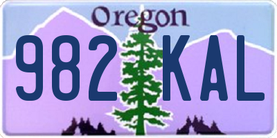 OR license plate 982KAL