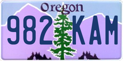OR license plate 982KAM