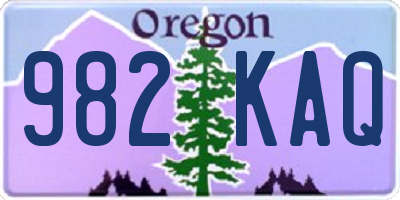 OR license plate 982KAQ