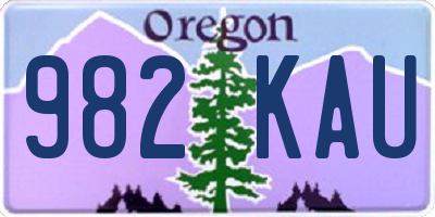 OR license plate 982KAU