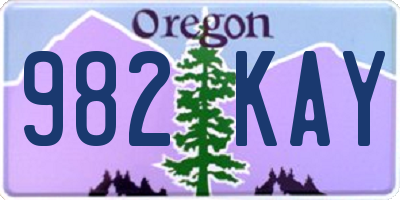 OR license plate 982KAY