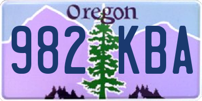 OR license plate 982KBA