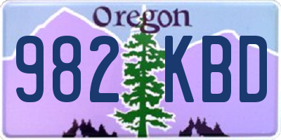 OR license plate 982KBD