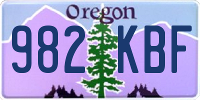 OR license plate 982KBF