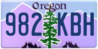OR license plate 982KBH