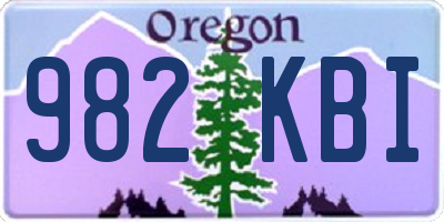 OR license plate 982KBI