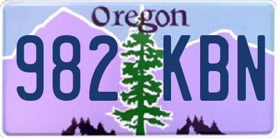 OR license plate 982KBN