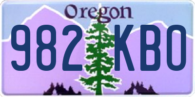 OR license plate 982KBO