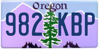 OR license plate 982KBP