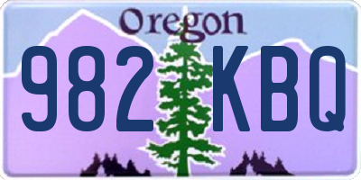 OR license plate 982KBQ
