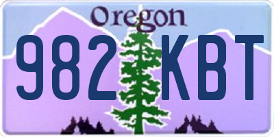 OR license plate 982KBT