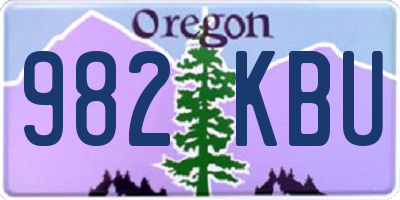OR license plate 982KBU
