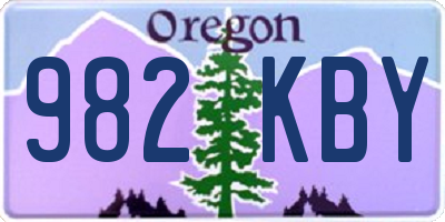 OR license plate 982KBY