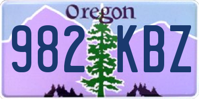 OR license plate 982KBZ