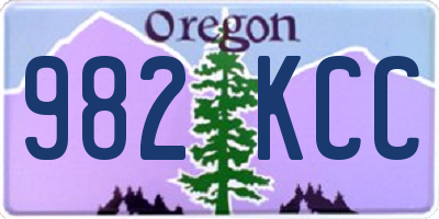 OR license plate 982KCC
