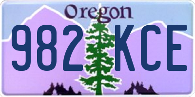 OR license plate 982KCE