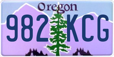OR license plate 982KCG