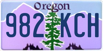 OR license plate 982KCH