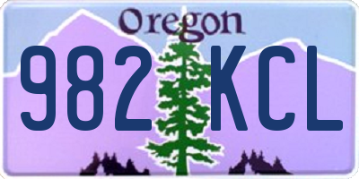 OR license plate 982KCL