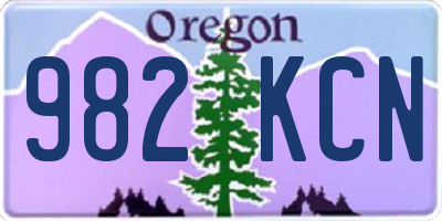 OR license plate 982KCN