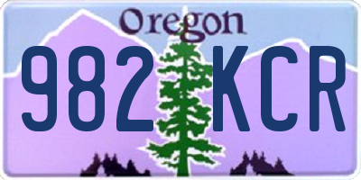 OR license plate 982KCR