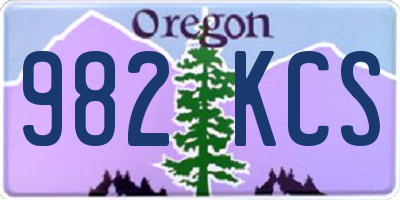 OR license plate 982KCS