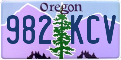 OR license plate 982KCV