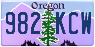 OR license plate 982KCW