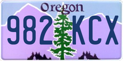 OR license plate 982KCX
