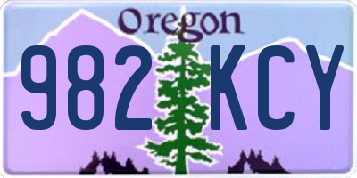 OR license plate 982KCY